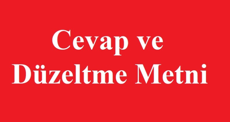 Görsel ile İlgili Cevap ve Düzeltme Metni
