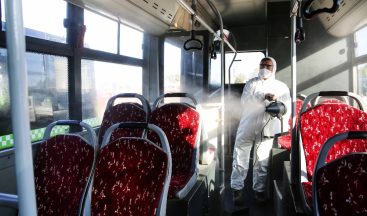Adana’da Toplu Taşıma Araçları Dezenfekte Ediliyor
