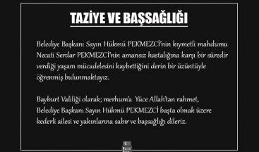 Bayburt Valiliği’nden taziye mesajı