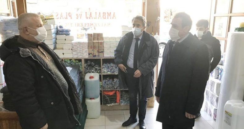 Burhaniye’de Kaymakam Memiş koronavirüs denetimi yaptı