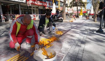 Isparta’da görme engelliler için kılavuz yol çalışması