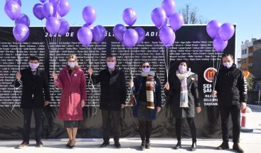 Mor balonlar katledilen 335 kadın için havalandı