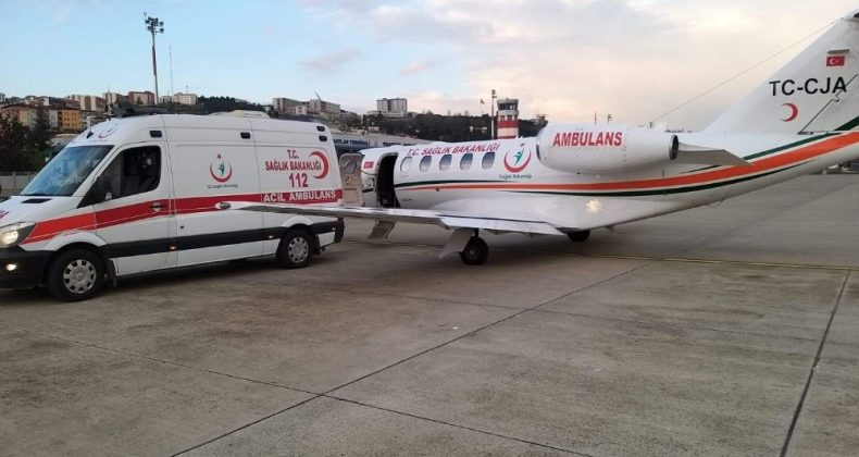Ambulans uçak Trabzon’dan İstanbul’a bebek için havalandı