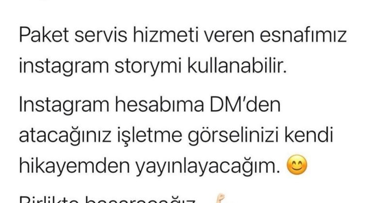 Trabzon’da Paket Servis Yapan Esnafa Destek