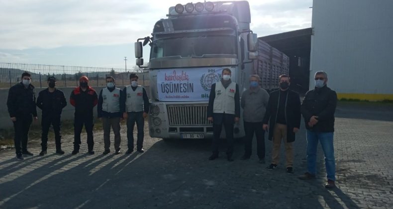 Bilecik’ten Suriye’ye 1 tır yardım malzemesi yola çıktı