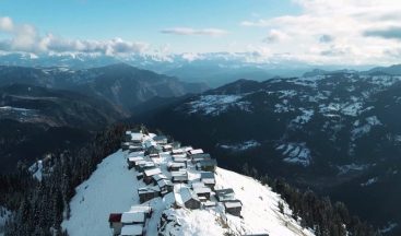 Boselta yaylasında kış güzelliği nefes kesiyor