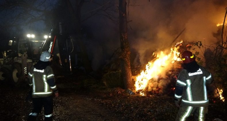 Bursa’da çiftlik alevlere teslim oldu…15 büyükbaş kurtarılamadı