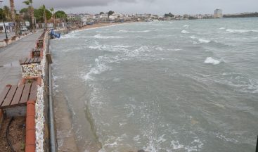 Didim’de şiddetli lodos çatı uçurdu, deniz kabardı