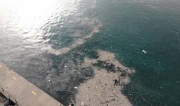 Sokağa çıkma kısıtlamasında İstanbul Boğazı’nda çöp adaları oluştu