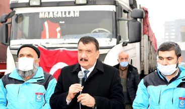 Gürkan, yardım tırlarının uğurlama törenine katıldı