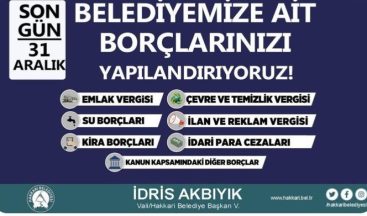 Hakkari Belediyesinde borç yapılandırması