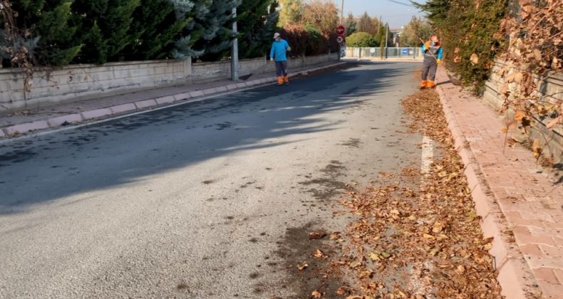 Kuru yapraklar geri dönüşüyor, Melikgazi’nin parklarına gübre oluyor