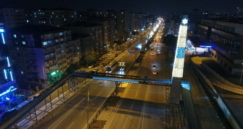 Manisa gece ışıklandırmalarıyla göz kamaştırıyor