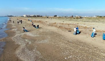 Mersin’de deniz kaplumbağalarının yuvalama alanı temizlendi