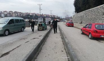 Mollabey yolunda ışıklı kavşak çalışması