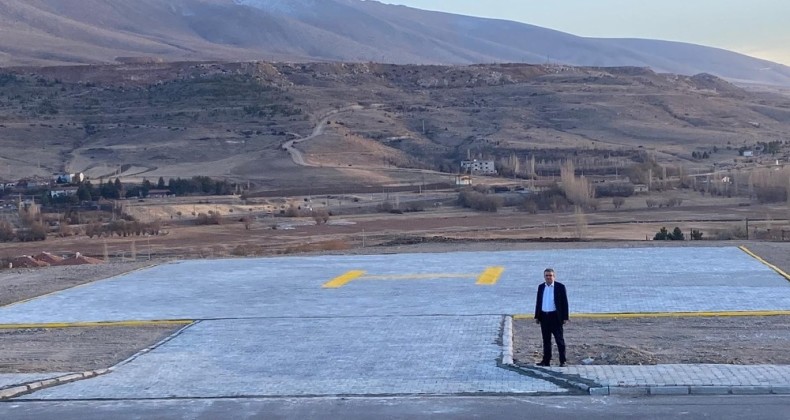 Pınarbaşı’da hasta sevkini rahatlatan helikopter pisti