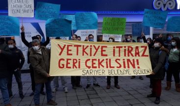 Sarıyer Belediyesi işçilerinden toplu sözleşme protestosu