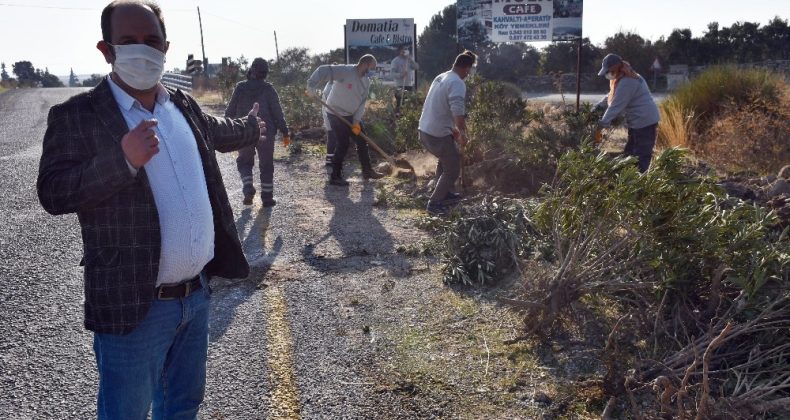 Söke’nin turizm bölgesi Doğanbey’de, atıl alanlar yeşilleniyor