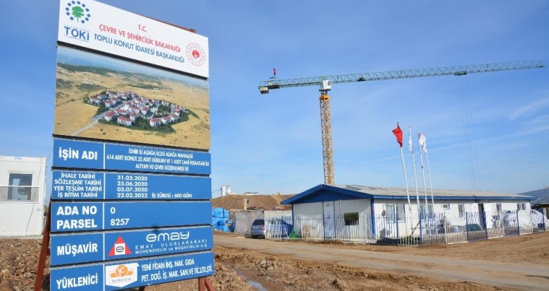 Aliağa’da 614 konutluk TOKİ projesinde çalışmalar sürüyor