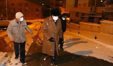 Altınok’tan sabahın ilk ışıklarına kadar kar mesaisi