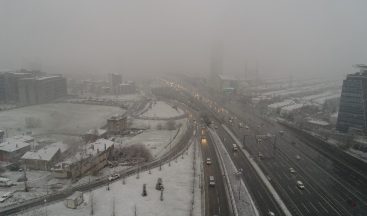 Beyaza bürünen Beylikdüzü drone ile görüntülendi