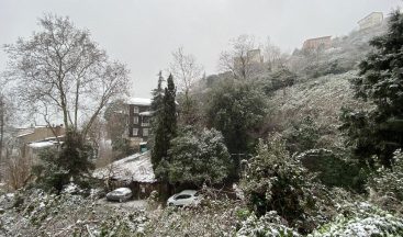 Beyaza bürünen Sarıyer’de kartpostallık görüntüler oluştu