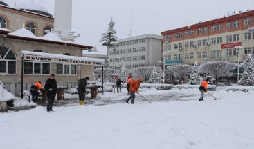 Havza’da karla mücadele