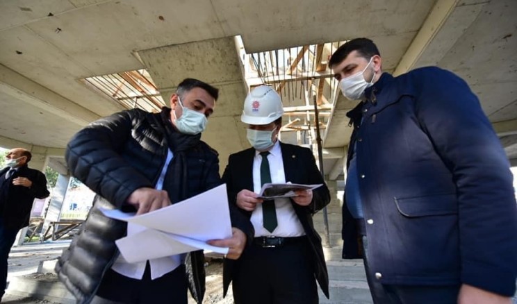 Karesi millet bahçesi inşaatı yükseliyor