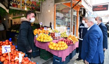 Mamak Zabıtası’ndan kaldırım işgal denetimi
