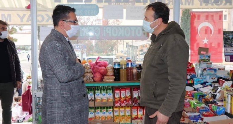 Mesainin ilk gününde esnafı gezdi