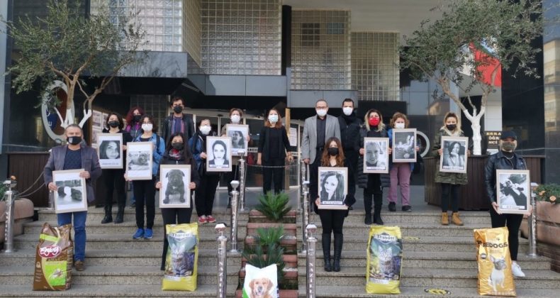 Nazilli’de hayvanseverler kadına şiddete dikkat çekti