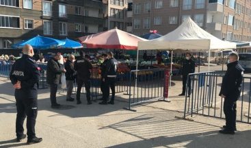 Pazar alanında salgınla mücadele denetimi yapıldı